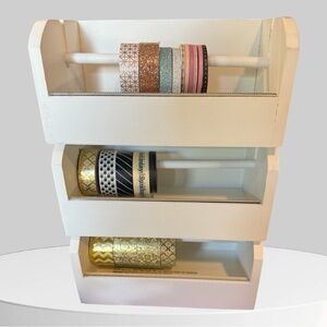 Recollections White Wooden Washi Tape Organizers 3 total w/NEW Wash Tape